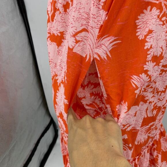 Tuckernuck Dress Womens M Medium Scarlet Toile Mallie Ruffle Sleeve Smocked Midi - Picture 5 of 13